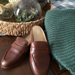 Lands End Brown Slip On Loafers Size 7